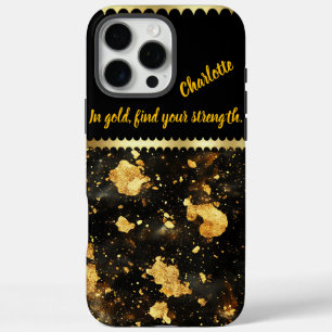 Golden marble patterns in cosmic space iPhone 16 pro max case