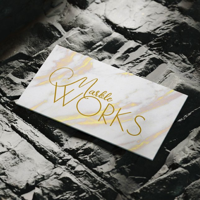Golden Marble Stone Works Countertops Monuments Business Card (Perfect for business)