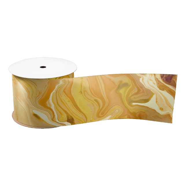 Golden Marble Texture Satin Ribbon (Spool)