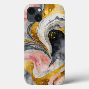 Golden Marble Whirls iPhone 13 Case