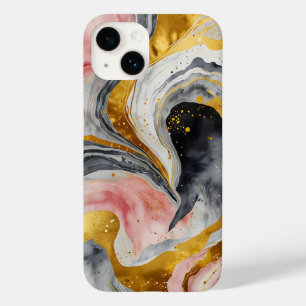 Golden Marble Whirls Case-Mate iPhone 14 Case