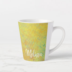 Golden Marbled Paper Look Personalised Latte Mug