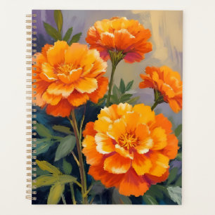 Golden Marigolds Watercolor Flowers Floral Planner