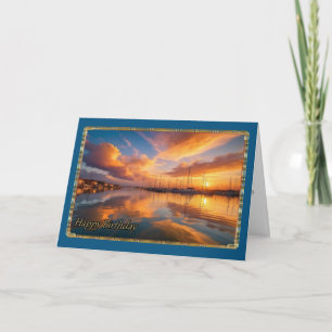 Golden Marina Men's Birthday Card