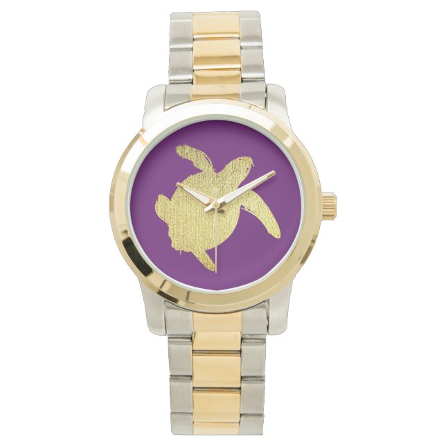 Golden marine turtle watch (Front)
