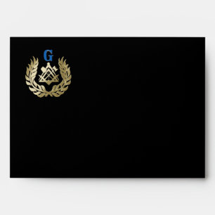 Golden masonry symbol envelope