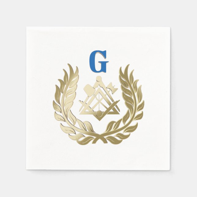 Golden masonry symbol napkin (Front)