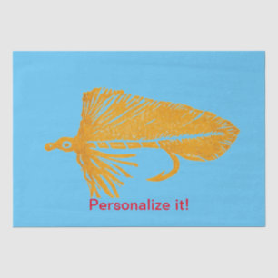 Golden Matuka streamer, fly tying, fly fishing art Tissue Paper