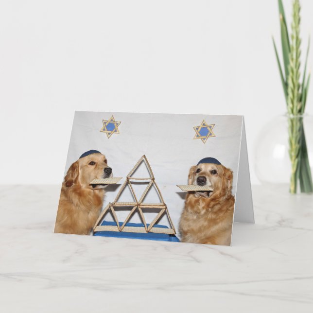 Golden Matzo Fun Passover Card (Front)