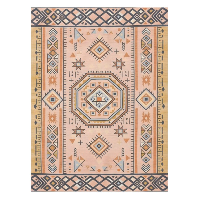 Golden Maze – Modern Moroccan Geometry Tablecloth (Front)