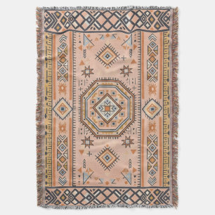 Golden Maze – Modern Moroccan Geometry Throw Blanket