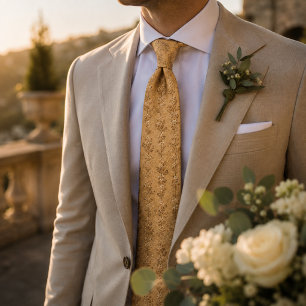 Golden Meadow Micro Florals Tie