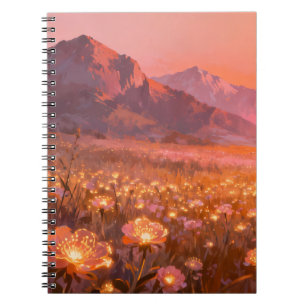 Golden Meadow Mountain Spiral Notebook