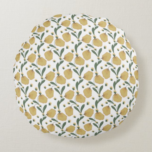 "Golden Meadow" Round Cushion (Front)