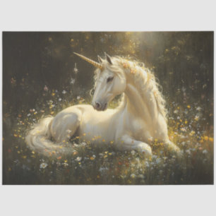 Golden Meadow Unicorn Decoupage Tissue Paper