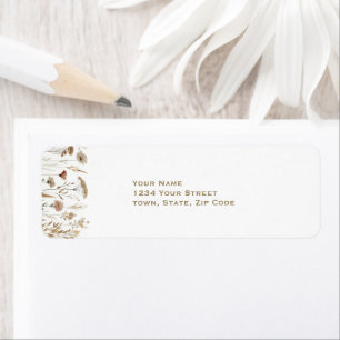 Golden Meadow Watercolor Wildflower Wedding Return Address Label