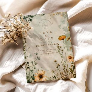Golden Meadow Wildflower Wedding Save The Date