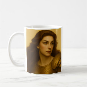 Golden Mediaeval Warrior Woman Coffee Mug