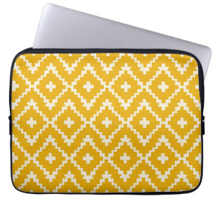 Golden Medina: Yellow Andalusian Moroccan Geometry Laptop Sleeve