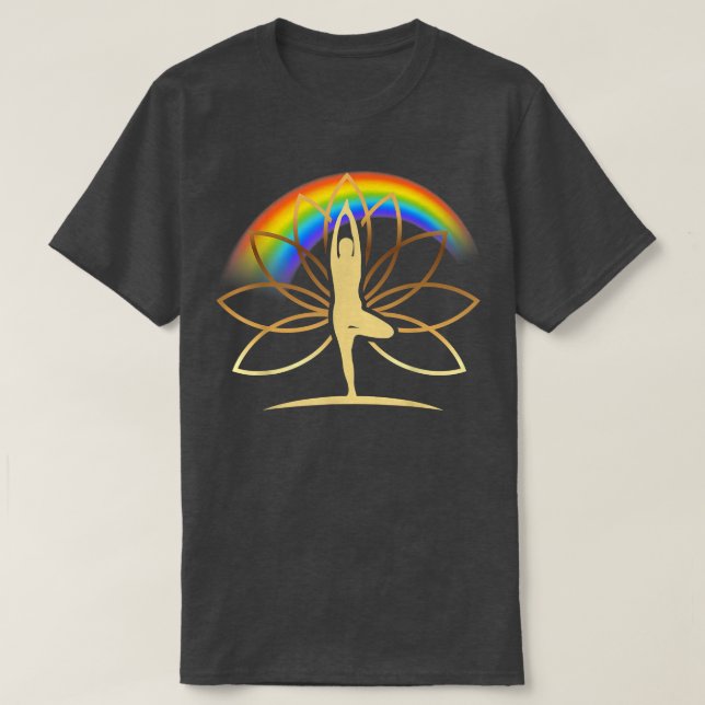 Golden Meditation Yoga  T-Shirt (Design Front)