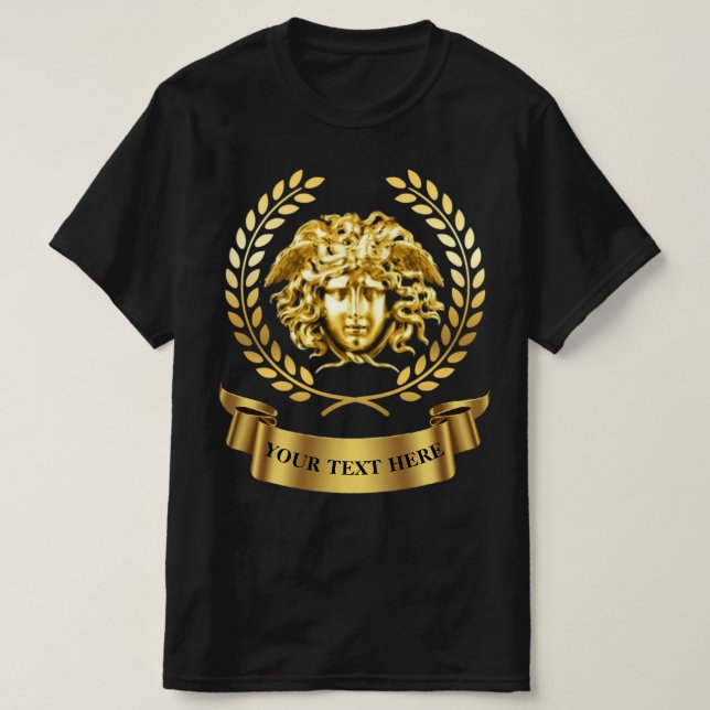 Golden Medusa Personalizable T-Shirt (Design Front)