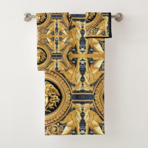 Golden Medusa Sphinx Guest Towel Set