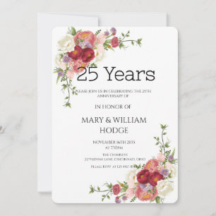 "Golden Memories: Celebrating 25 Years of Love" Invitation
