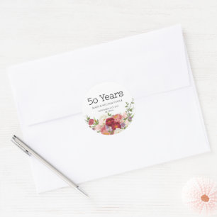 "Golden Memories: Celebrating 50 Years of Love" Classic Round Sticker