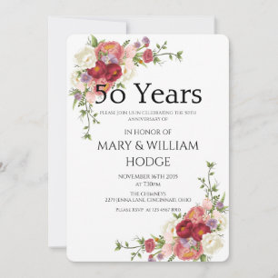 "Golden Memories: Celebrating 50 Years of Love" Invitation