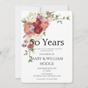"Golden Memories: Celebrating 50 Years of Love" Invitation