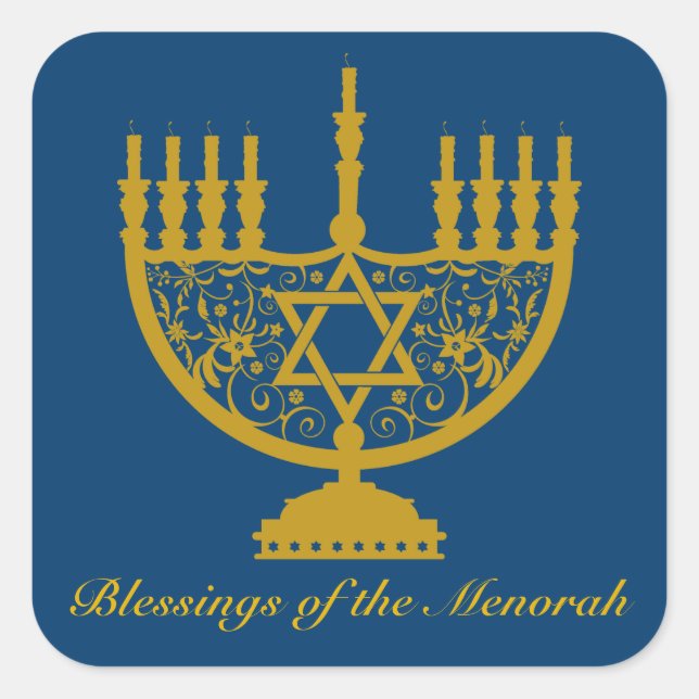 Golden Menorah Sticker (Front)