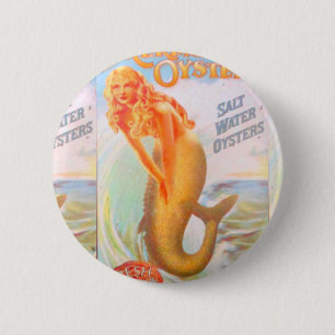 golden mermaid button