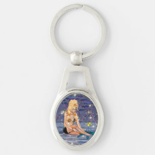Golden Mermaid Key Ring