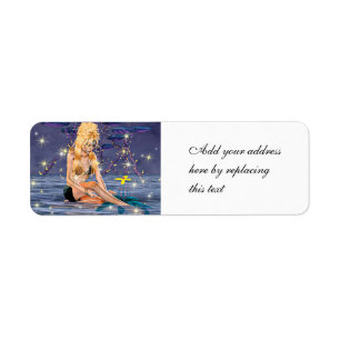 Golden Mermaid Return Address Label