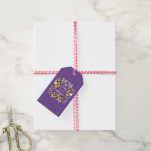 GOLDEN MERRY AND BRIGHT personalised Gift Tags