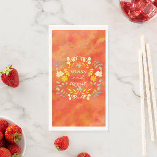 GOLDEN MERRY AND BRIGHT personalised Napkin
