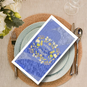 GOLDEN MERRY AND BRIGHT personalised Napkin