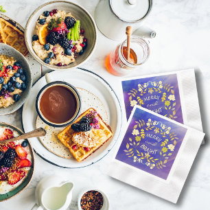 GOLDEN MERRY AND BRIGHT personalised Napkin