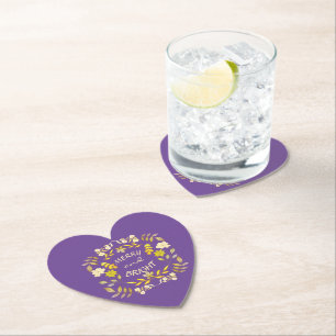 GOLDEN MERRY AND BRIGHT personalised Paper Coaster