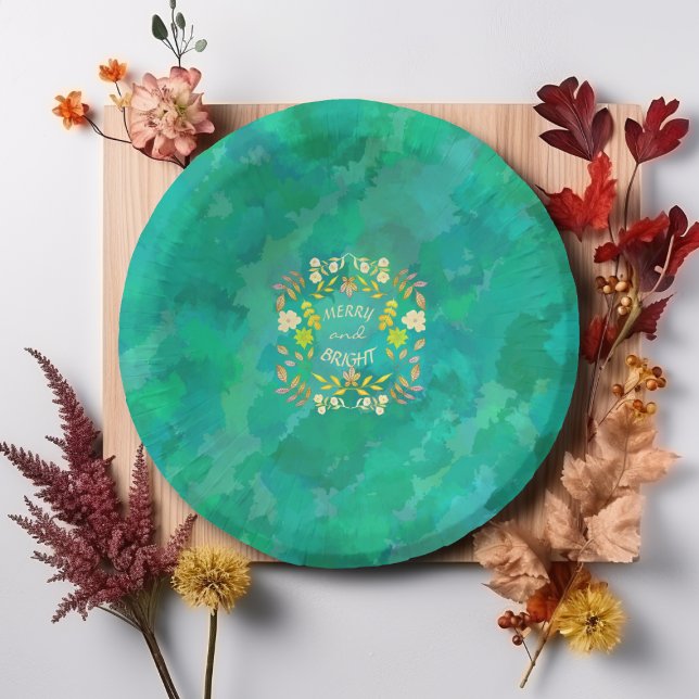 GOLDEN MERRY AND BRIGHT personalised Paper Plate (Creator Uploaded)