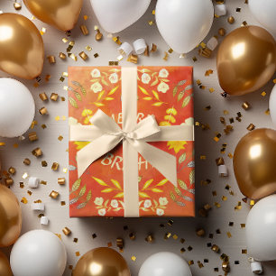 GOLDEN MERRY AND BRIGHT personalised Wrapping Paper
