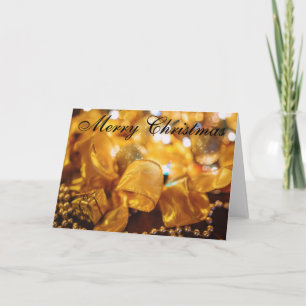 Golden Merry Christmas Holiday Card