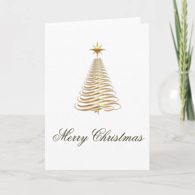 Golden Merry Christmas Holiday Card (Front)