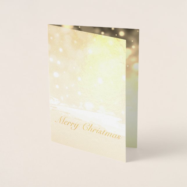 Golden Merry Christmas Holiday  Foil Card (Front)