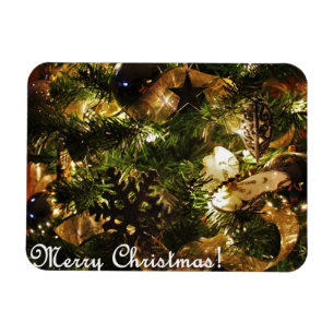 Golden Merry Christmas Magnet