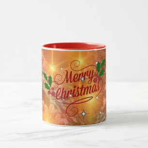Golden Merry Christmas Mug