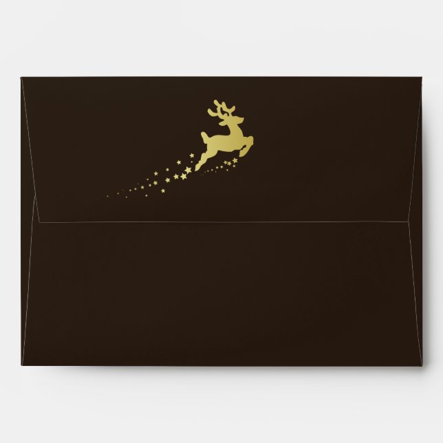 Golden Merry Christmas Reindeer Envelopes (Back (Top Flap))