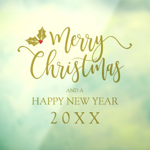 Golden Merry Christmas Whimsical Typography Quote