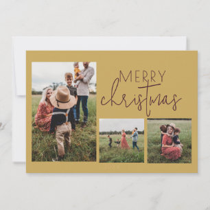 Golden MERRY Holiday Christmas Card