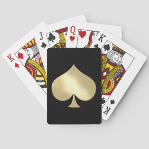 Golden Metal Spade Poker Playing Cards